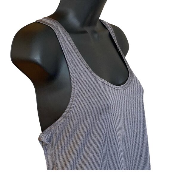 Apana Women’s Large Tie Back Tank Top Gray Striped Racerback Activewear Yoga - Picture 4 of 11